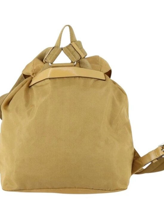 PRADA Backpack Nylon Brown Silver Auth 156266
